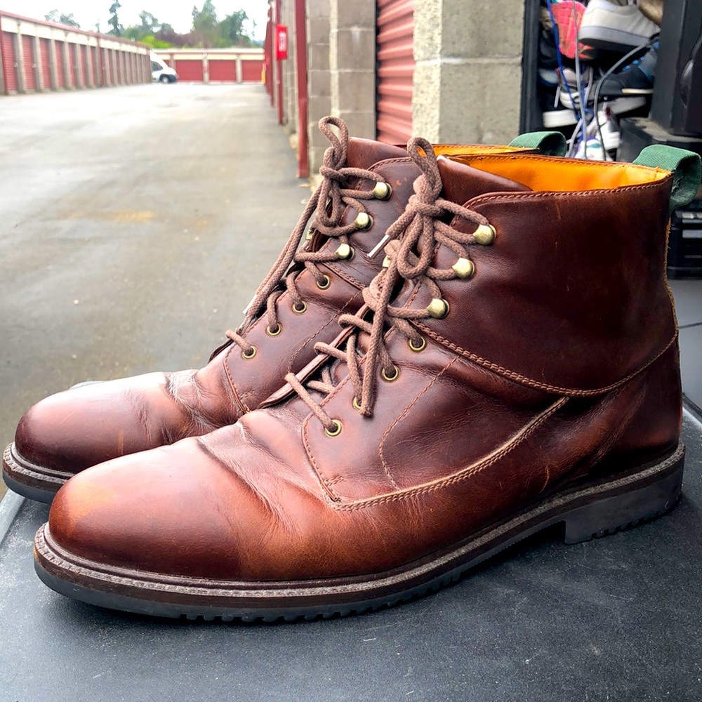 Cole Haan 6292 Mens Dark Brown Leather Leather Ankle Chukka Boots Size 13M